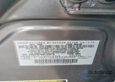 2025 Nissan Kicks Sv from USA, damaged, VIN 3N8AP6CA5SL429278